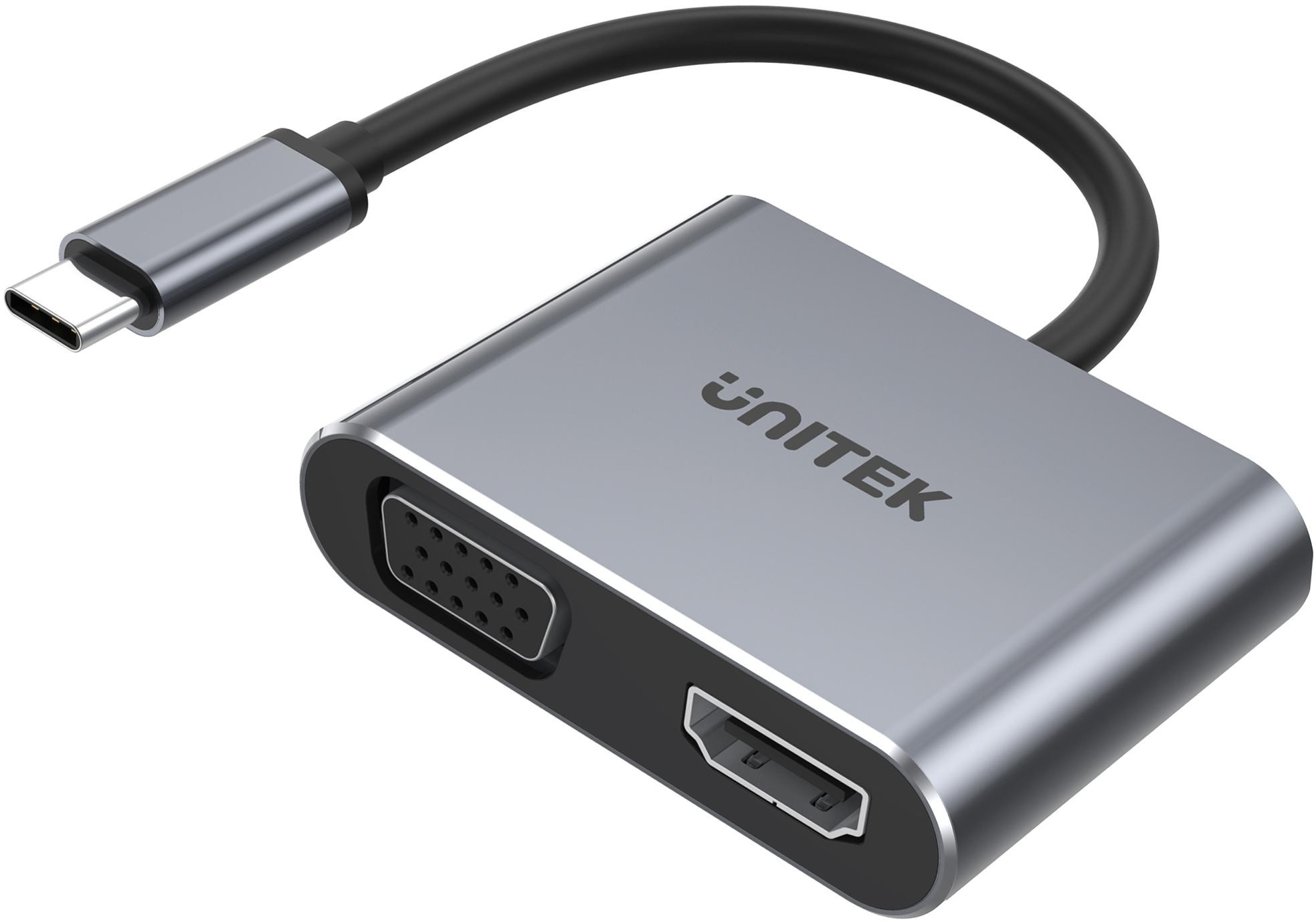 Unitek Hub USB-C HDMI VGA USB-A e PD 100W D1049A