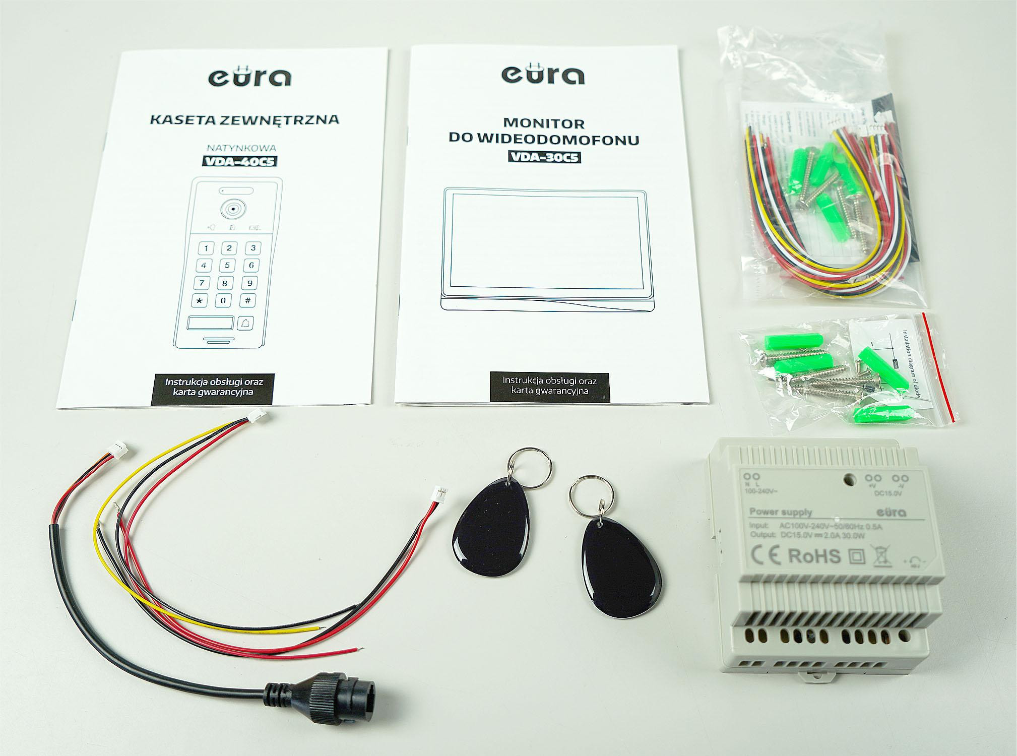 EURA VDP-30C5 Tuya wideodomofon 8″ WiFi AHD otwieranie 3 wejść szyfrator czytnik brelóków EURA VDP-30C5 Tuya wideodomofon 8″ WiFi AHD otwieranie 3 wejść szyfrator czytnik brelóków