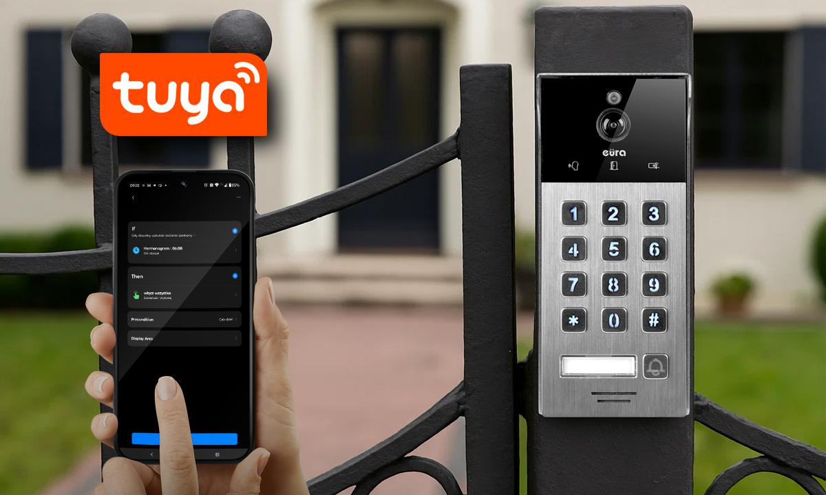 EURA VDP-30C5 Tuya wideodomofon 8″ WiFi AHD otwieranie 3 wejść szyfrator czytnik brelóków EURA VDP-30C5 Tuya wideodomofon 8″ WiFi AHD otwieranie 3 wejść szyfrator czytnik brelóków