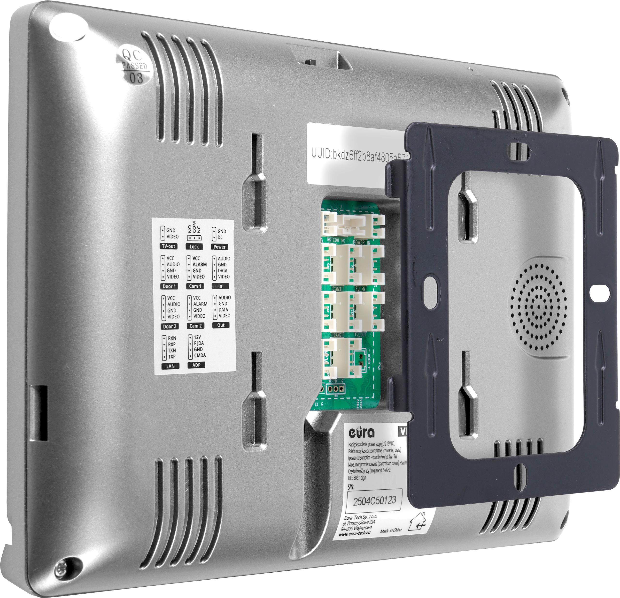 EURA VDP-30C5 Tuya wideodomofon 8″ WiFi AHD otwieranie 3 wejść szyfrator czytnik brelóków EURA VDP-30C5 Tuya wideodomofon 8″ WiFi AHD otwieranie 3 wejść szyfrator czytnik brelóków