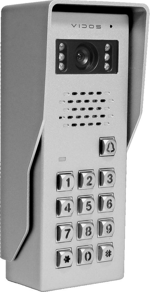 Panel zewnętrzny VIDOS S50D z szyfratorem, kamera kolor, 30 kodów PIN, aluminiowa obudowa z daszkiem Panel zewnętrzny VIDOS S50D z szyfratorem, kamera kolor, 30 kodów PIN, aluminiowa obudowa z daszkiem