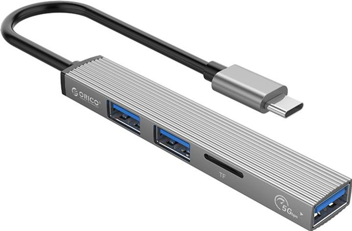 Orico Hub USB-C 3xport USB-A, Lettore RFID / Controllo accessi microSD, alu