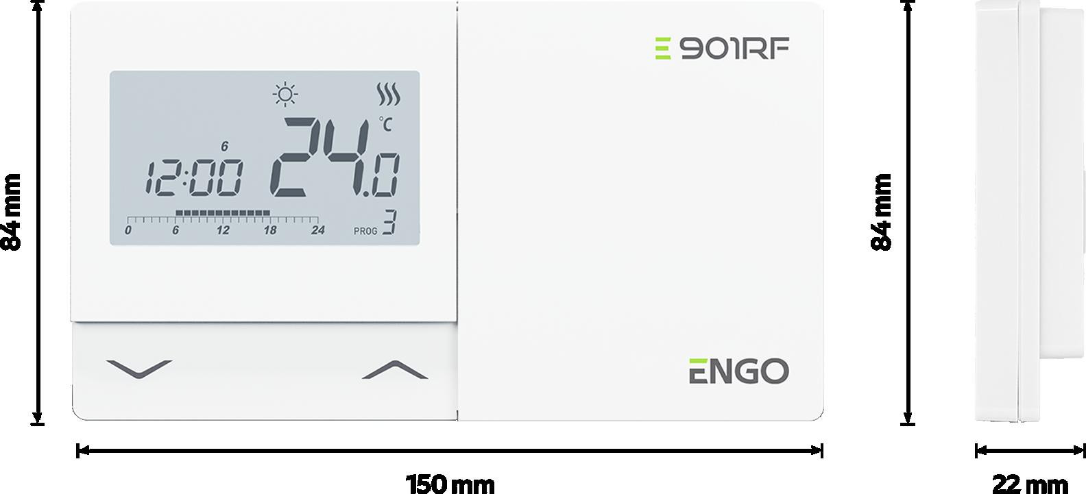 ENGO E901-RF regulator temperatury bezprzewodowy, programowalny tygodniowy termostat pokojowy ENGO E901-RF regulator temperatury bezprzewodowy, programowalny tygodniowy termostat pokojowy