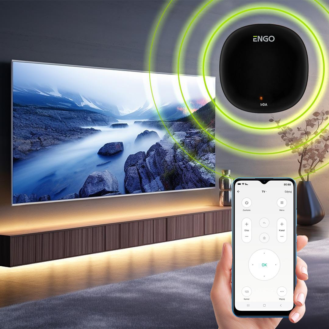 ENGO Controls EIRTX uniwersalny pilot podczerwieni WiFi do systemu ENGO Smart, sterowanie klimatyzacją z telefonu ENGO Controls EIRTX uniwersalny pilot podczerwieni WiFi do systemu ENGO Smart, sterowanie klimatyzacją z telefonu