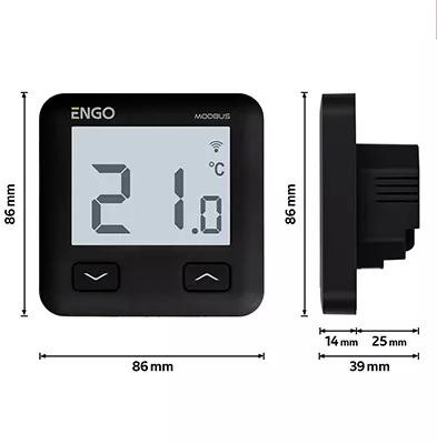 ENGO Controls E10-MBUSB regulator temperatury czarny, podtynkowy, MODBUS RS-485, Wi-Fi, 230V ENGO Controls E10-MBUSB regulator temperatury czarny, podtynkowy, MODBUS RS-485, Wi-Fi, 230V