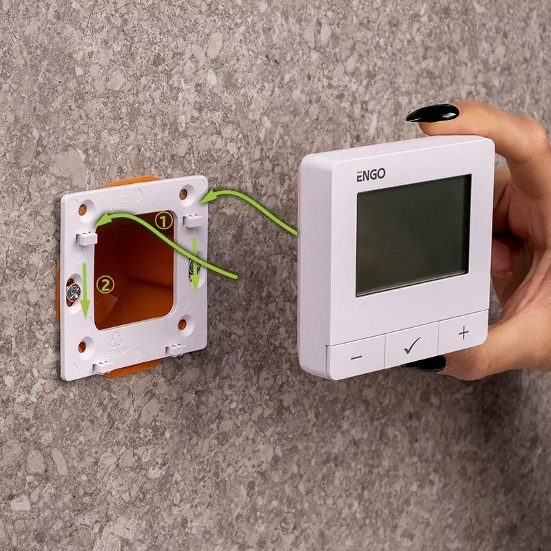 ENGO Controls E25-24W termostat internetowy WiFi/ZigBee natynkowy 24V, biały, sterowanie z aplikacji ENGO Controls E25-24W termostat internetowy WiFi/ZigBee natynkowy 24V, biały, sterowanie z aplikacji