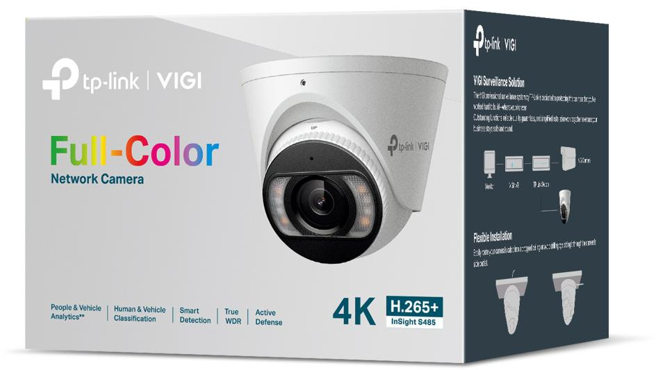 TP-Link VIGI InSight S485 kamera IP 8MP 4K Full-Color 2.8mm PoE AI wykrywanie turret zewnętrzna IP67 TP-Link VIGI InSight S485 kamera IP 8MP 4K Full-Color 2.8mm PoE AI wykrywanie turret zewnętrzna IP67
