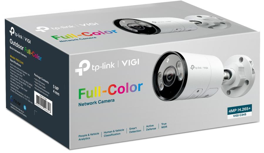 Kamera IP TP-Link VIGI C345 6 mm 4 Mpx Full-Color PoE z analizą ludzi i pojazdów Kamera IP TP-Link VIGI C345 6 mm 4 Mpx Full-Color PoE z analizą ludzi i pojazdów