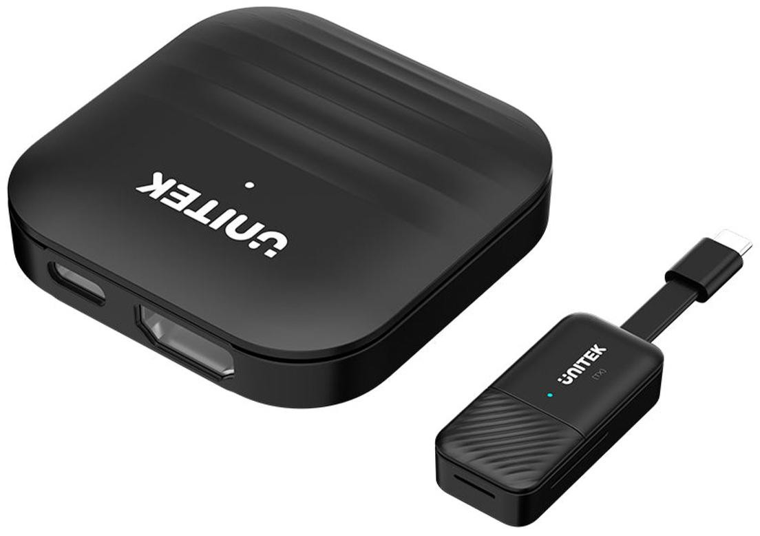Unitek wireless senza fili trasmettitore e ricevitore HDMI zasieg per 50m, nero