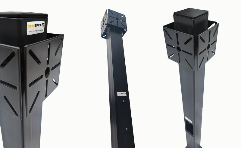 Camsafe CS-MKO6 słup do kamer 6 metrowy kwadratowy maszt monitoringu z uchwytami i rewizją Camsafe CS-MKO6 słup do kamer 6 metrowy kwadratowy maszt monitoringu z uchwytami i rewizją