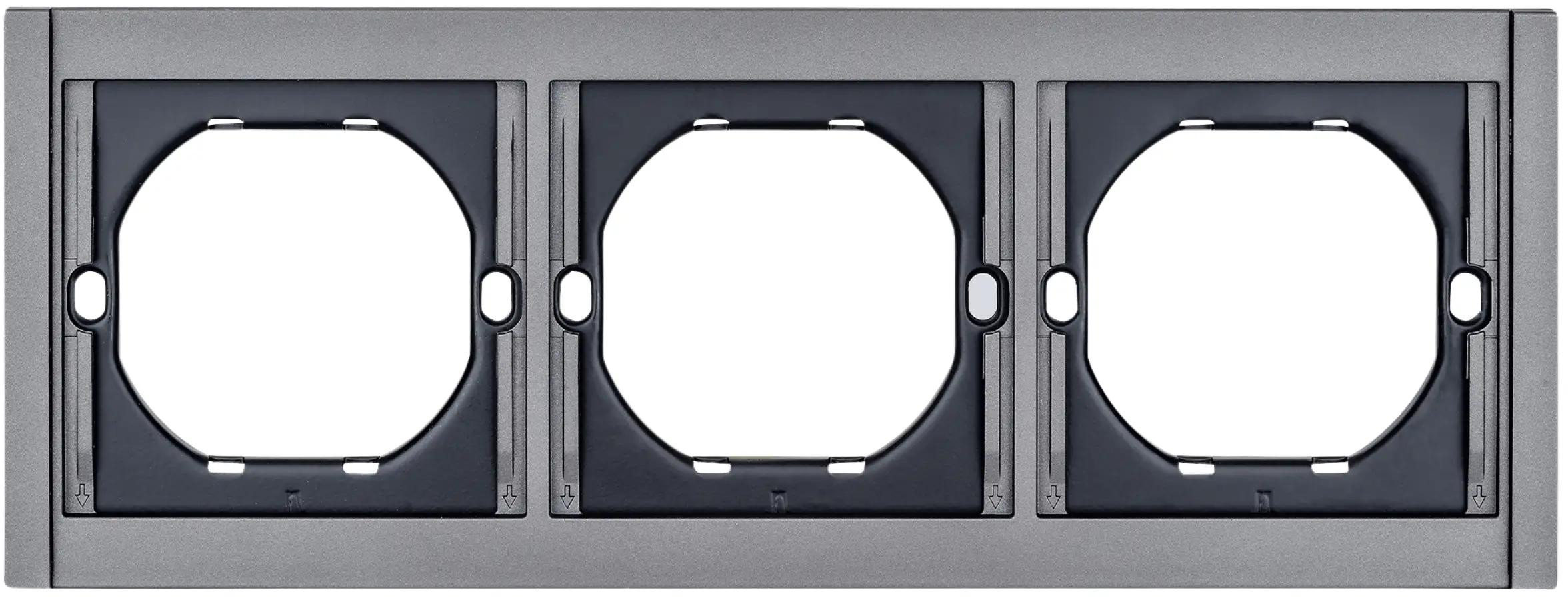 Placca 3 posti / moduloi grigia WESA – CC TR 49