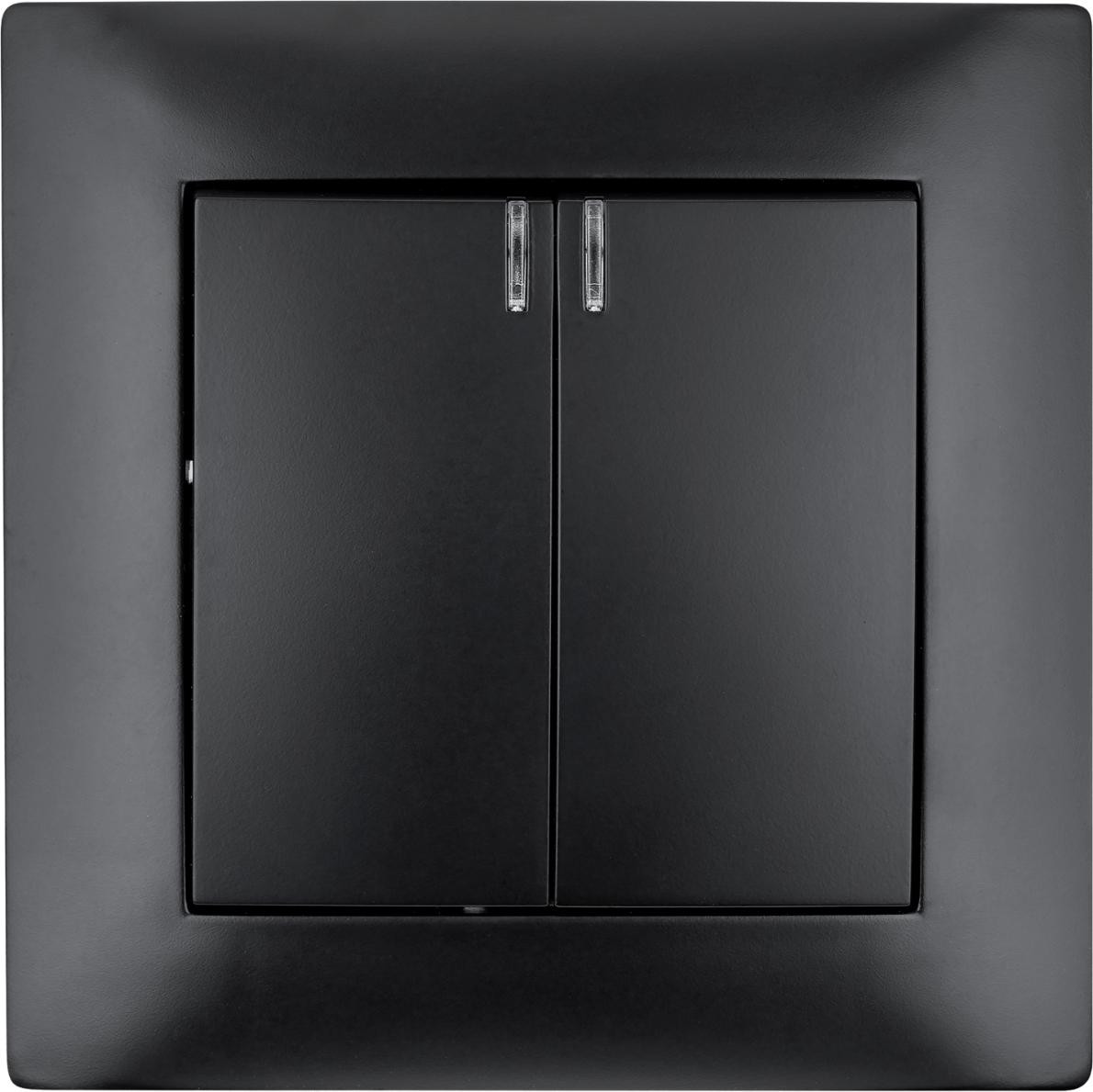 Interruttore / Raccordo di giunzione doppio con con retroilluminazione VCX WESA LC 04C nero