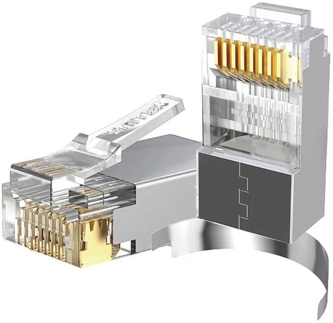 Konektor RJ45 Unitek OT1093ATP01 – pass-through, Cat.7 (balenie 50 ks)