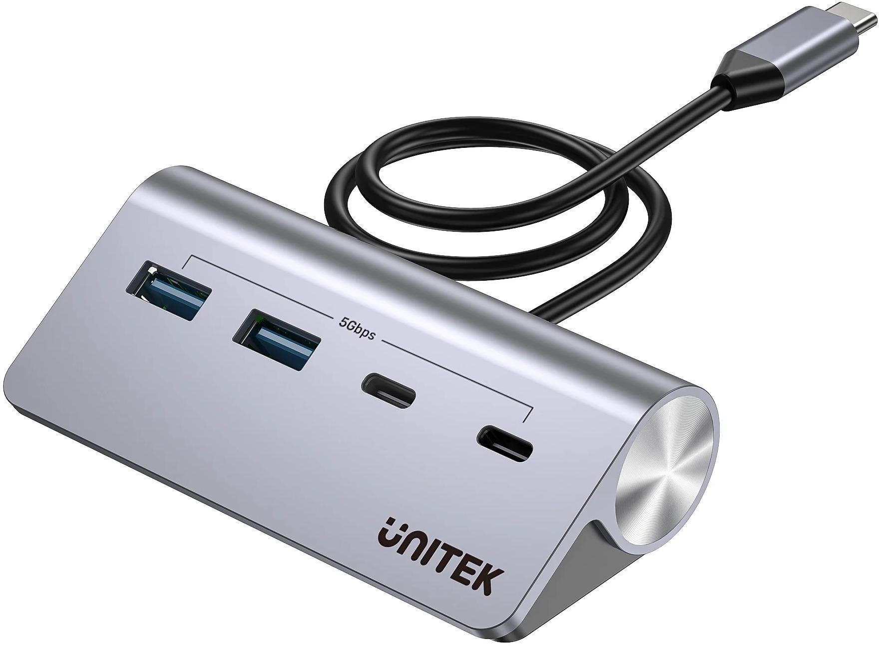 Unitek Hub alumininiowy USB-A/USB-C con 4 portami 5Gbps