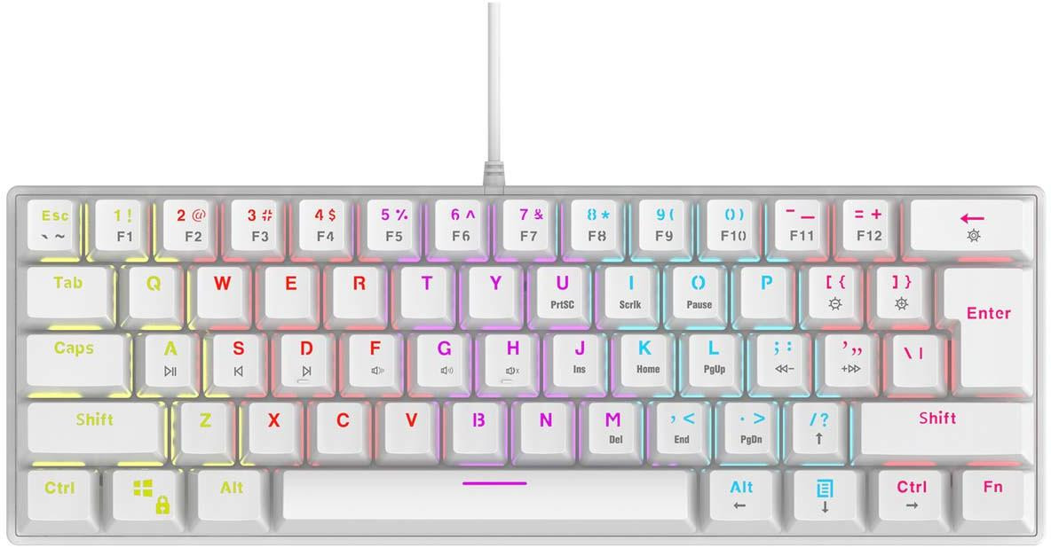 tastiera cablata con filo Rampage PLOWER K60 bianco