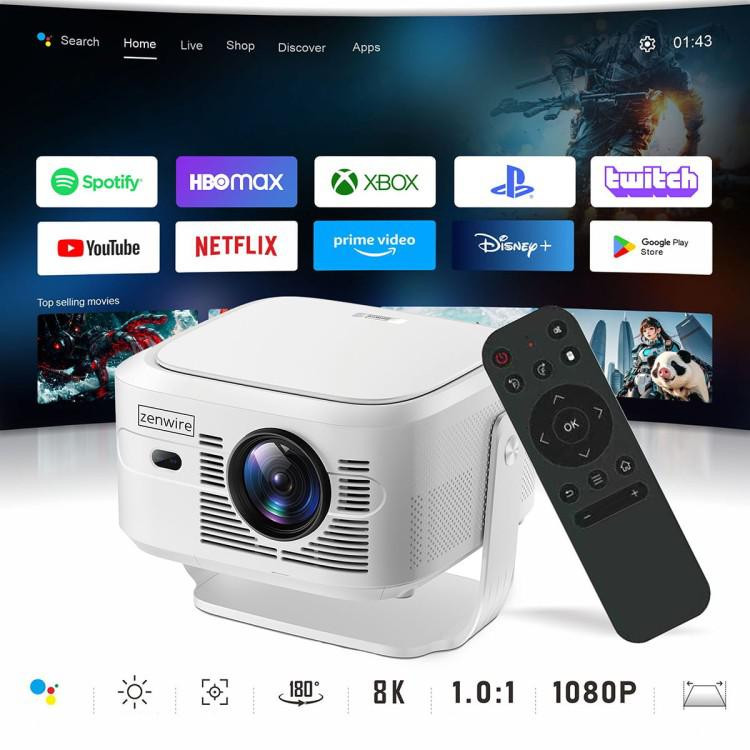 Zenwire PrimeView IMC460 Pro mini projektor przenośny Android 14 Full HD 950 ANSI WiFi 6 Bluetooth 5.4 Zenwire PrimeView IMC460 Pro mini projektor przenośny Android 14 Full HD 950 ANSI WiFi 6 Bluetooth 5.4