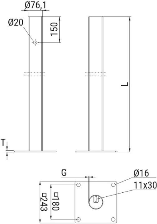 Słup ATS SDB2 pod wideodomofon, barierę i kamery ANPR/LPR, stal S235 ocynkowana ogniowo 1200 mm Słup ATS SDB2 pod wideodomofon, barierę i kamery ANPR/LPR, stal S235 ocynkowana ogniowo 1200 mm
