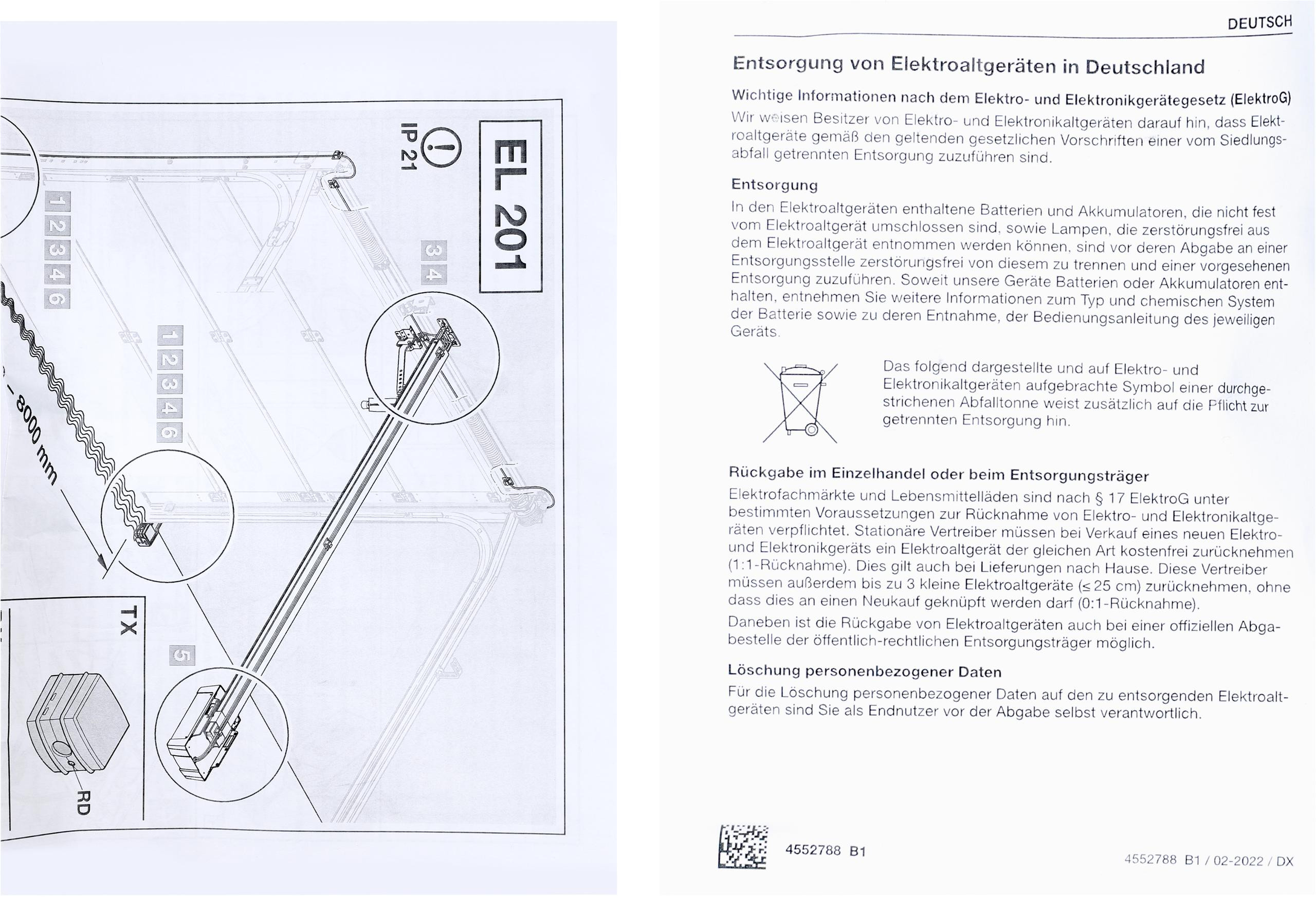 Fotokomórki Hormann EL-201 przewodowe