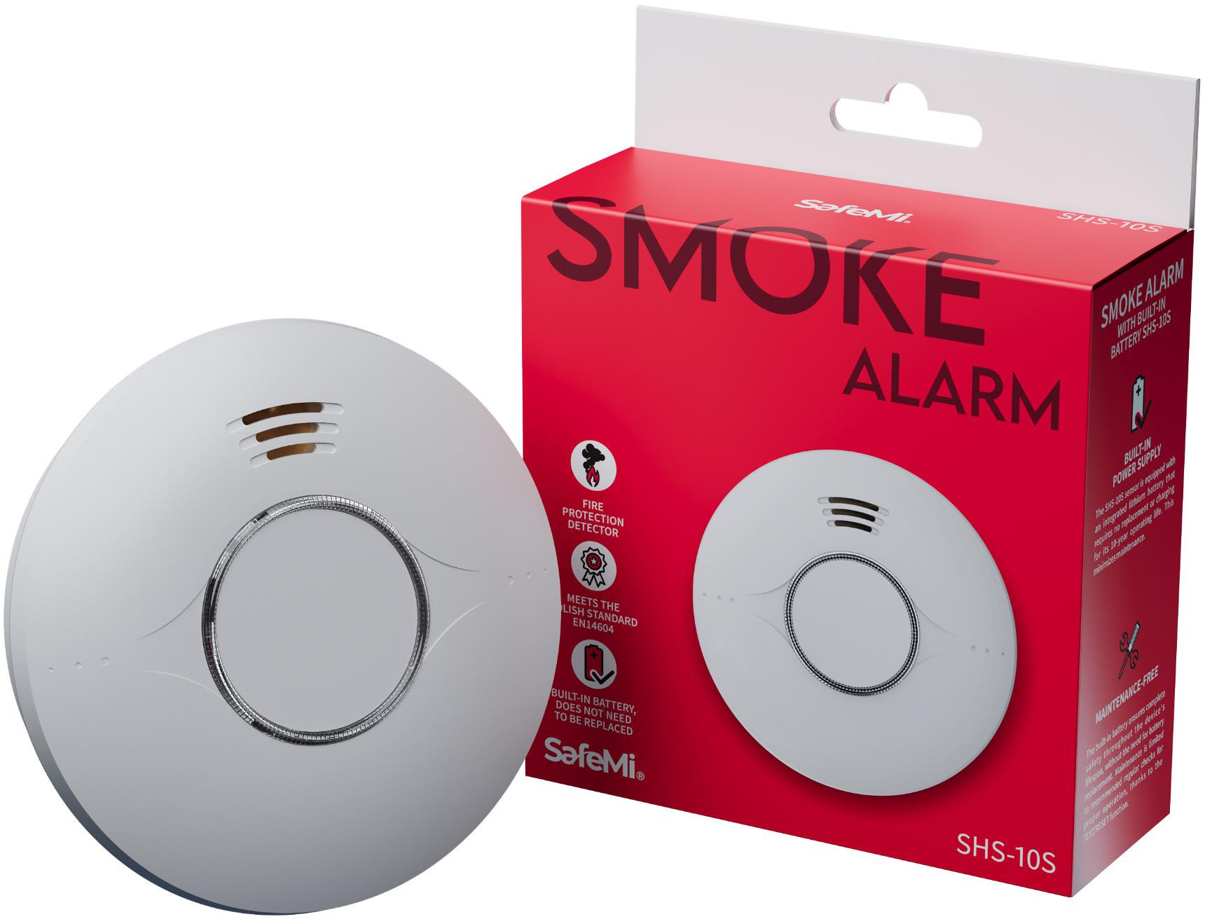 SAFEMI Rilevatore di fumo - Integrata Batteria 10 anni, Garanzia 5 anni SHS-10S