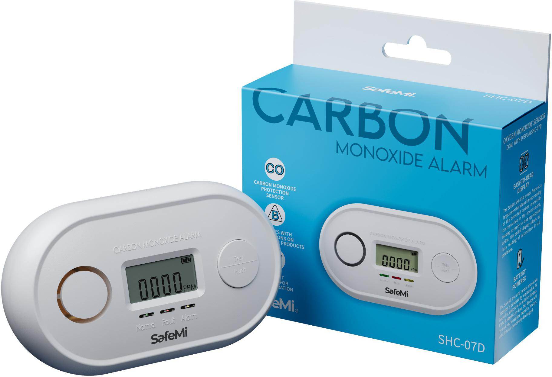 SAFEMI Sensore Monossido di Carbonio - B - 7 anni garanzia SHC-07D
