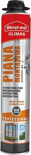 Schiuma poliuretanica per pistola PMPL PROFESSIONAL Wkret-met Klimas 750ml