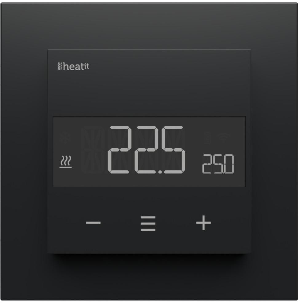 Termostat Heatit Z-TRM6 Black Matt Z-Wave, 3600 W 16 A, pomiar zużycia, czujnik podłogowy Termostat Heatit Z-TRM6 Black Matt Z-Wave, 3600 W 16 A, pomiar zużycia, czujnik podłogowy