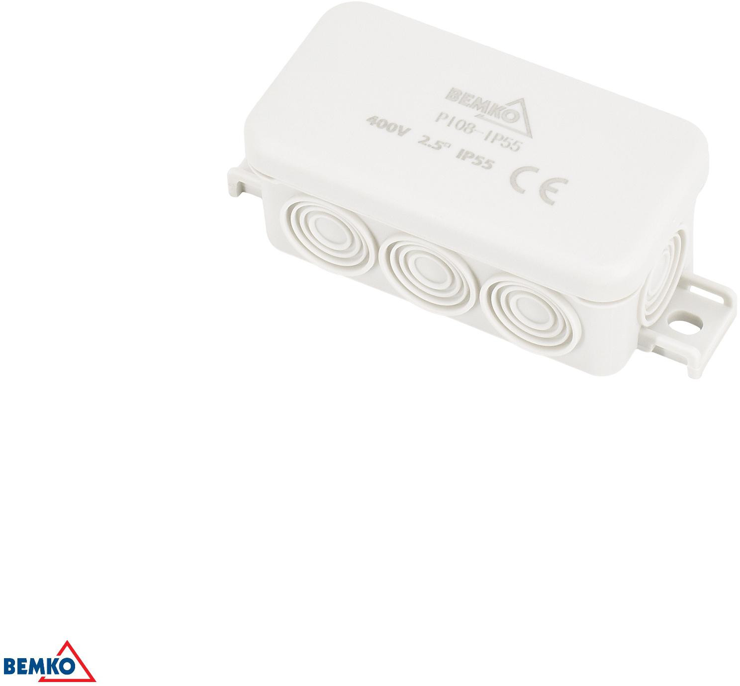 Scatola di derivazione da parete / superficie 85x45x37MM IP55 8P GRIGIO CHIARO E04-PI08-IP55