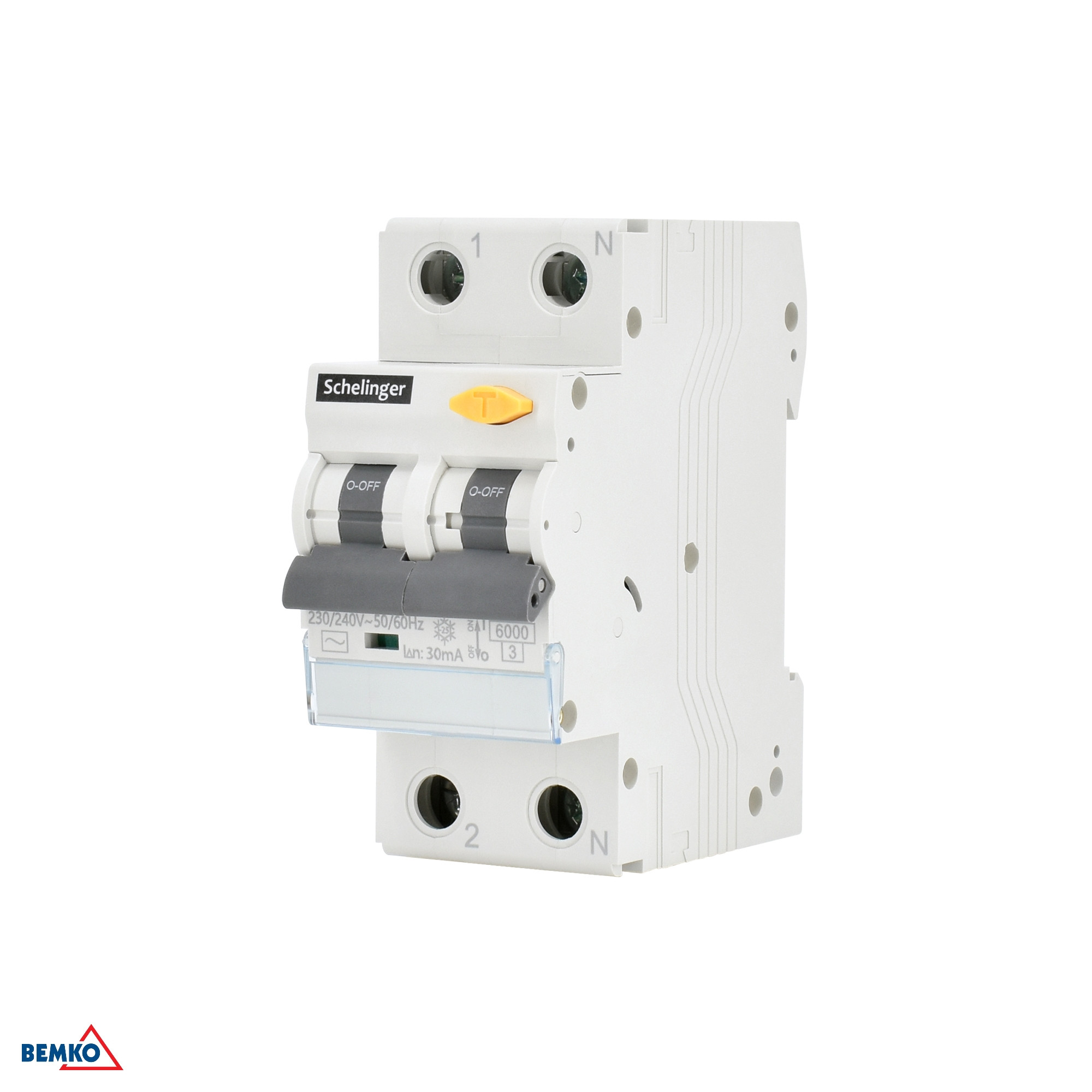 Interruttore RCBO 2P B 25A 30mA TYP AC SCHELINGER