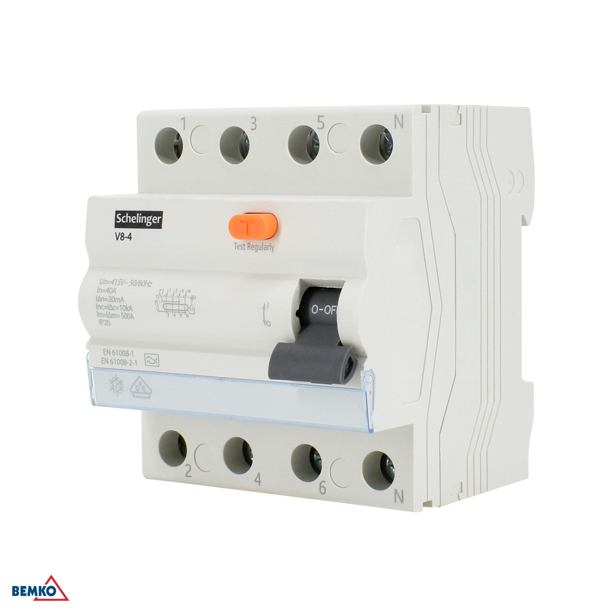 Interruttore differenziale salvavita DIN A 4P 40A 30mA 10kA VDE SCHELINGER