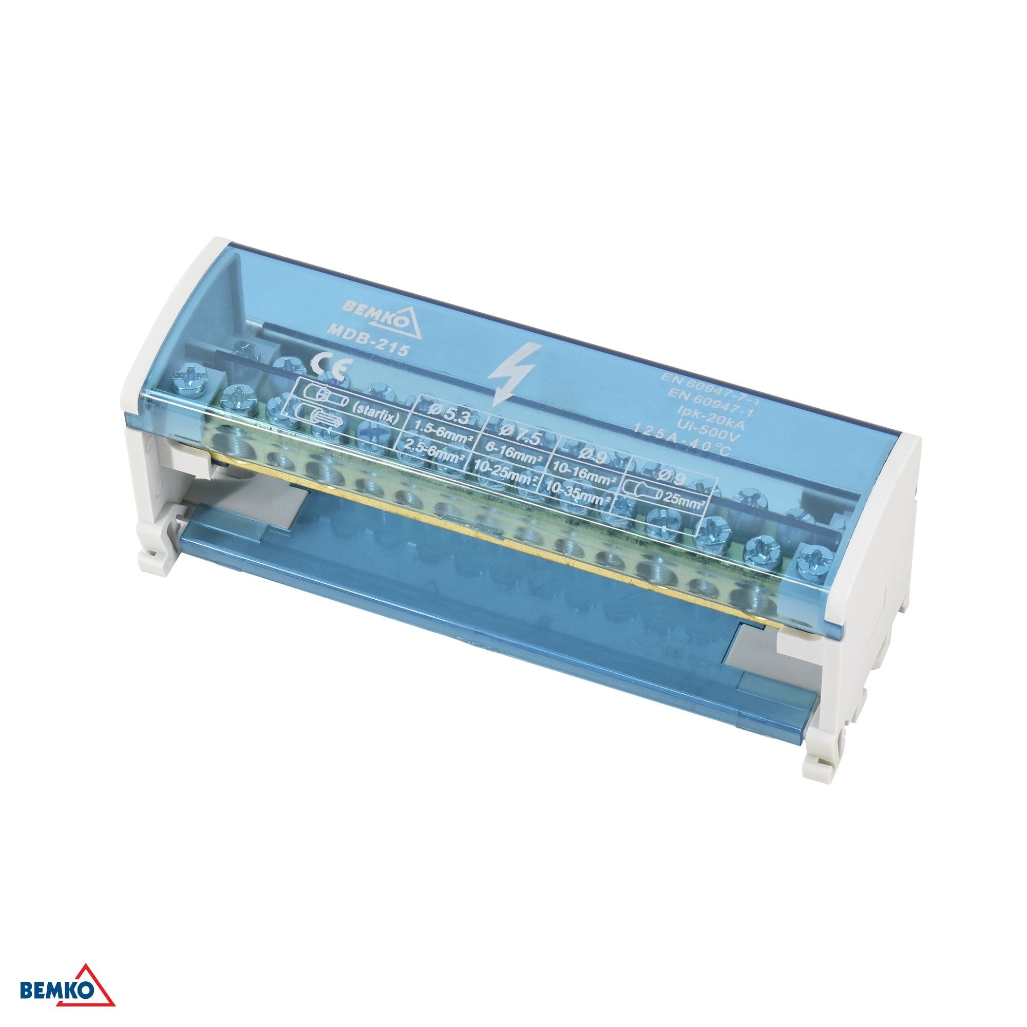 Blok di distribuzione 30 morsettoow 2x15 (11x5.3mm + 2x7.5mm + 2x9.1mm)