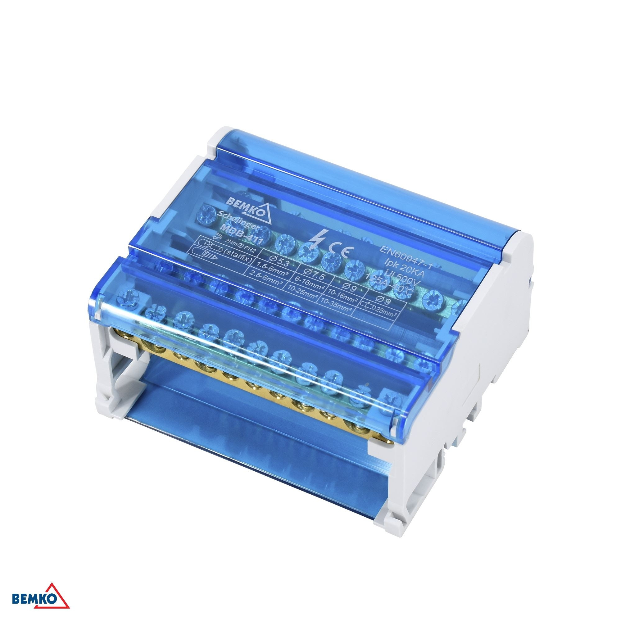 Blok di distribuzione 44 MORSETTOI 4x11 (7x5.3mm + 2x7.5mm + 2x9mm)