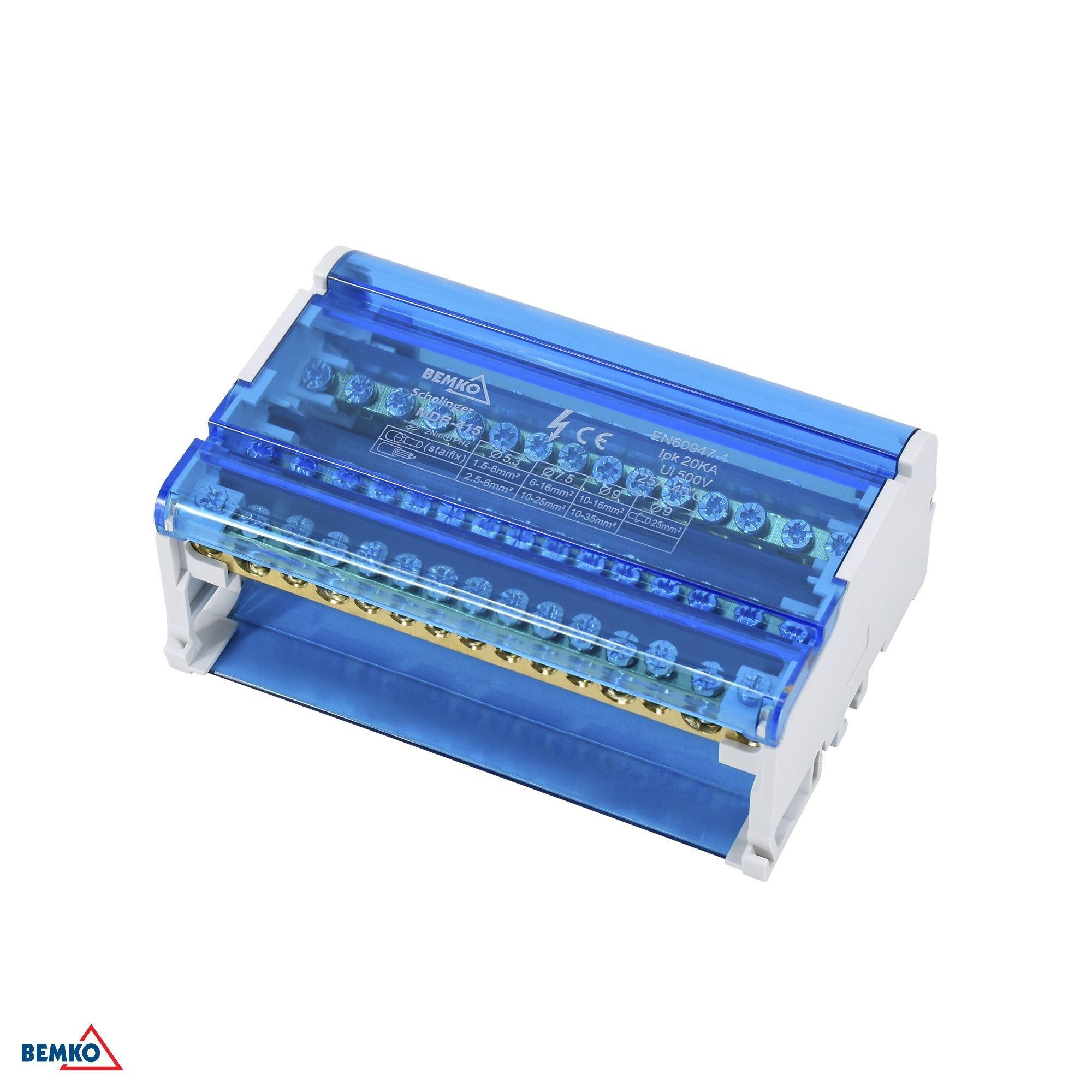 Blok di distribuzione 60 morsettoow 4x15 (11x5.3mm + 2x7.5mm + 2x9.1mm)