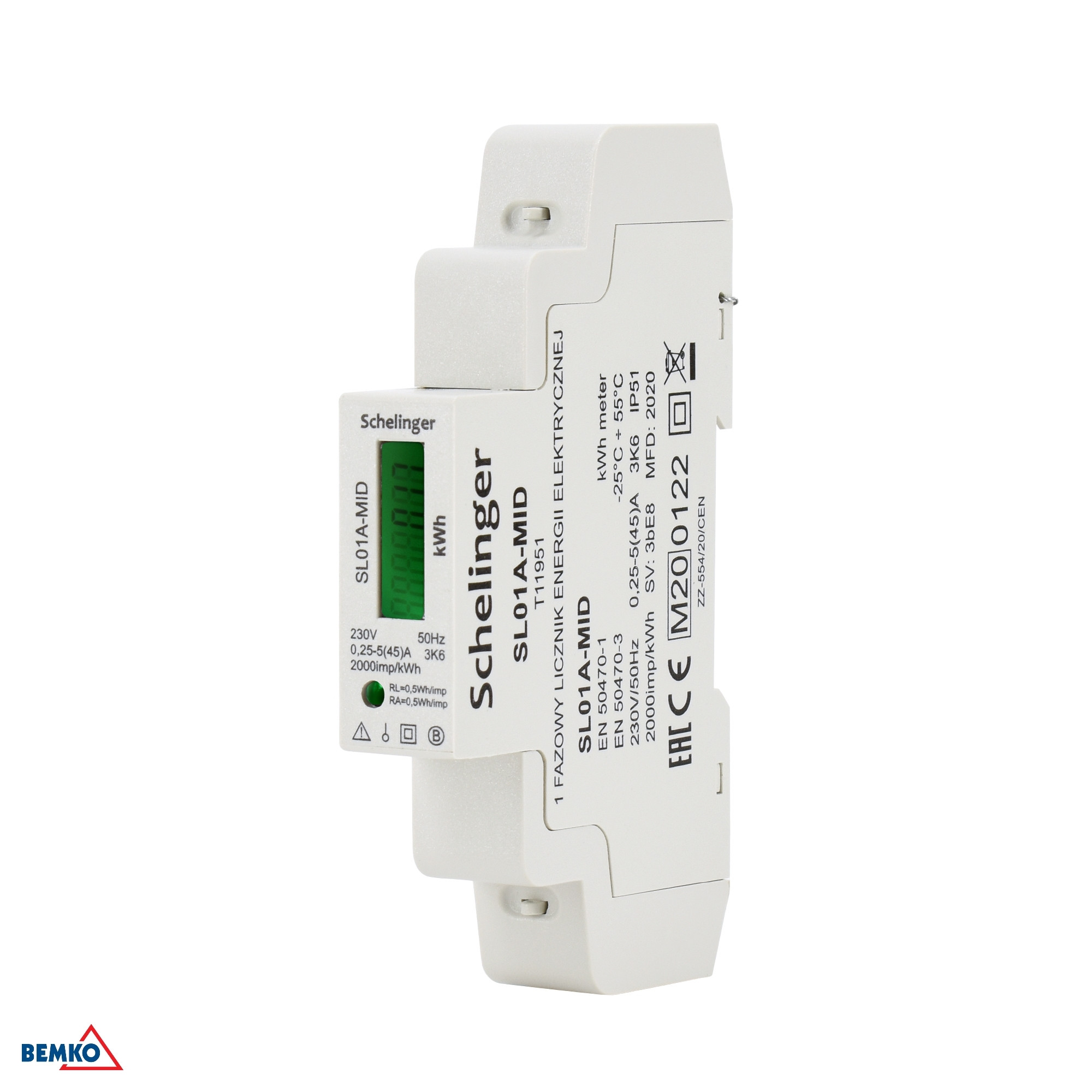 Contatore dell'energia 1 fase MID SCHELINGER 45A