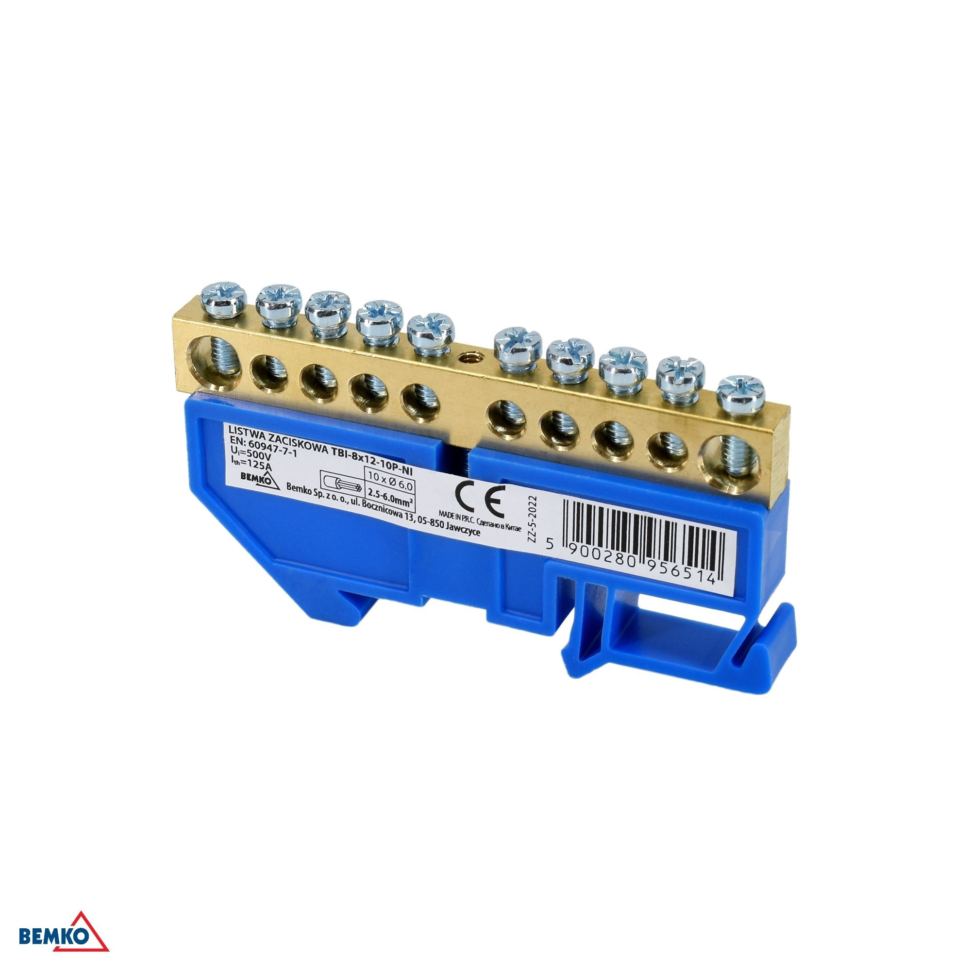 Multipresa / Canalina morsettiera na pzyne 8x12 10-torowa blu