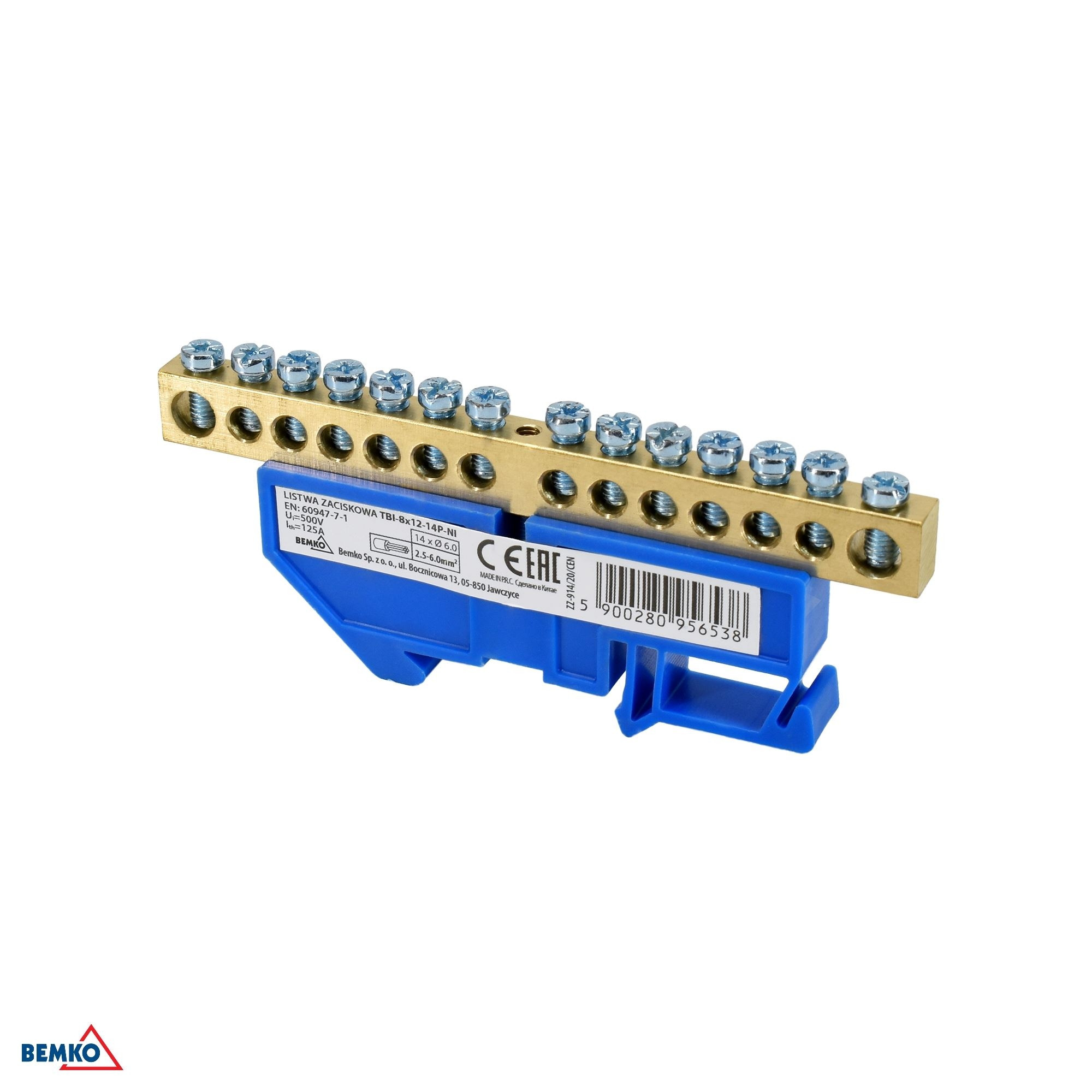 Multipresa / Canalina morsettiera na pzyne 8x12 14-torowa blu