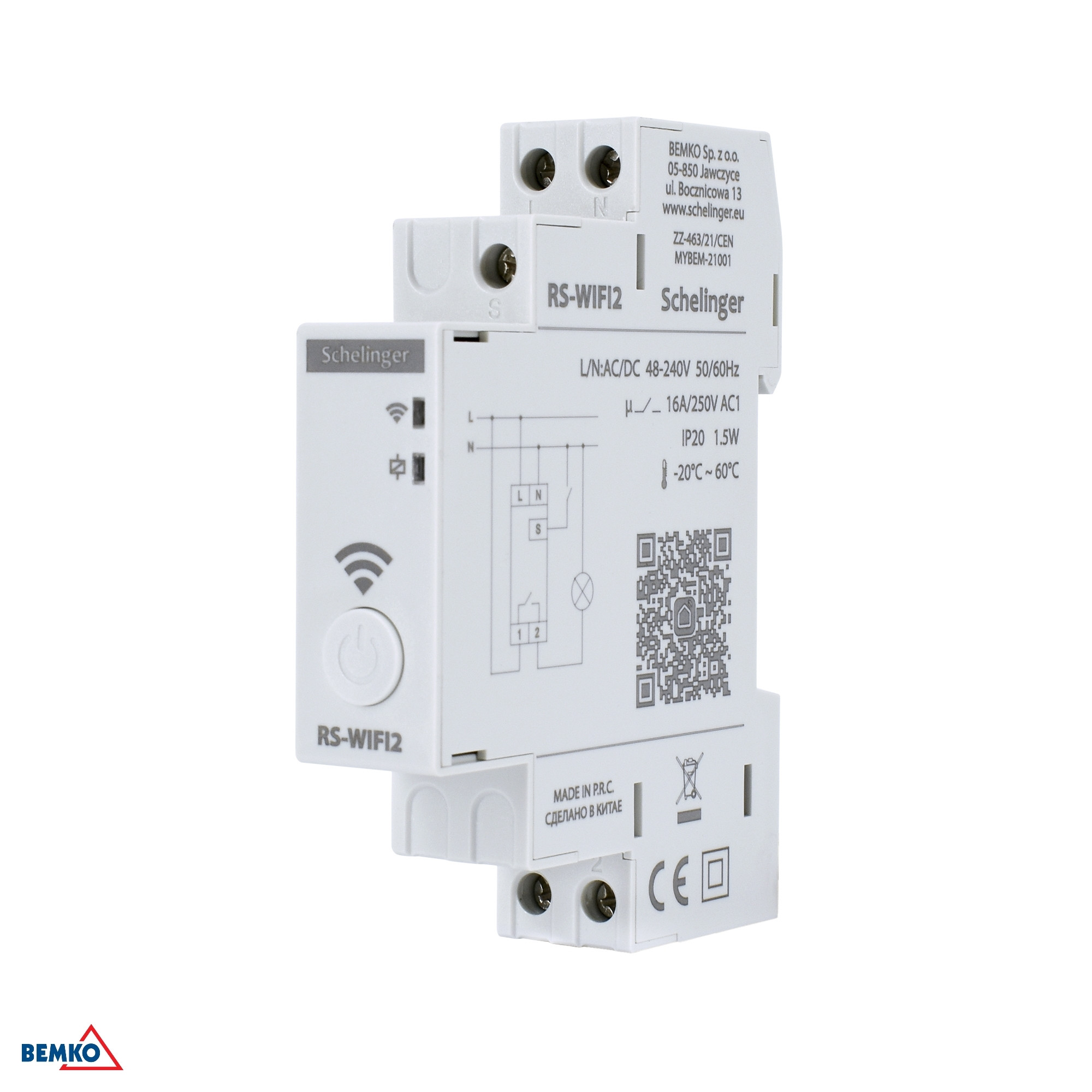 Programator czasowy astronomiczny WIFI a 1 canale 48-240V AC/DC