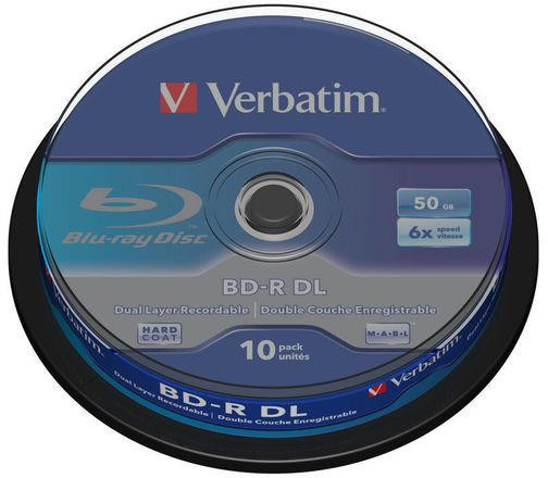 scheda Blu-Ray Verbatim BD-R DL 50GB Cake ( 10 pz .)