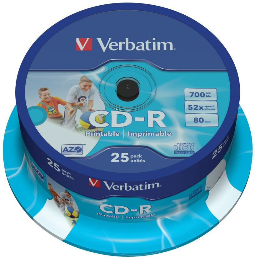 Piastra CD-R Verbatim Printable ( 25 pz )