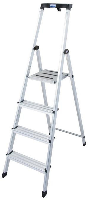 Sintera in alluminio a salita singola Krause SAFETY 1x4 con ripiano 126320