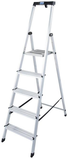 Sintera in alluminio a salita singola Krause SAFETY 1x5 con ripiano 126337