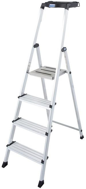 Sintera in alluminio a salita singola Krause SECURY MultiGrip 1x4 con ripiano 126528