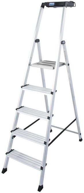 Sintera in alluminio a salita singola Krause SECURY MultiGrip 1x5 con ripiano 126535