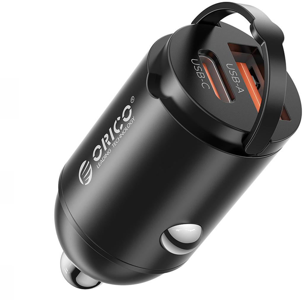 Caricatore auto 12V Orico 2×USB-C, 30W