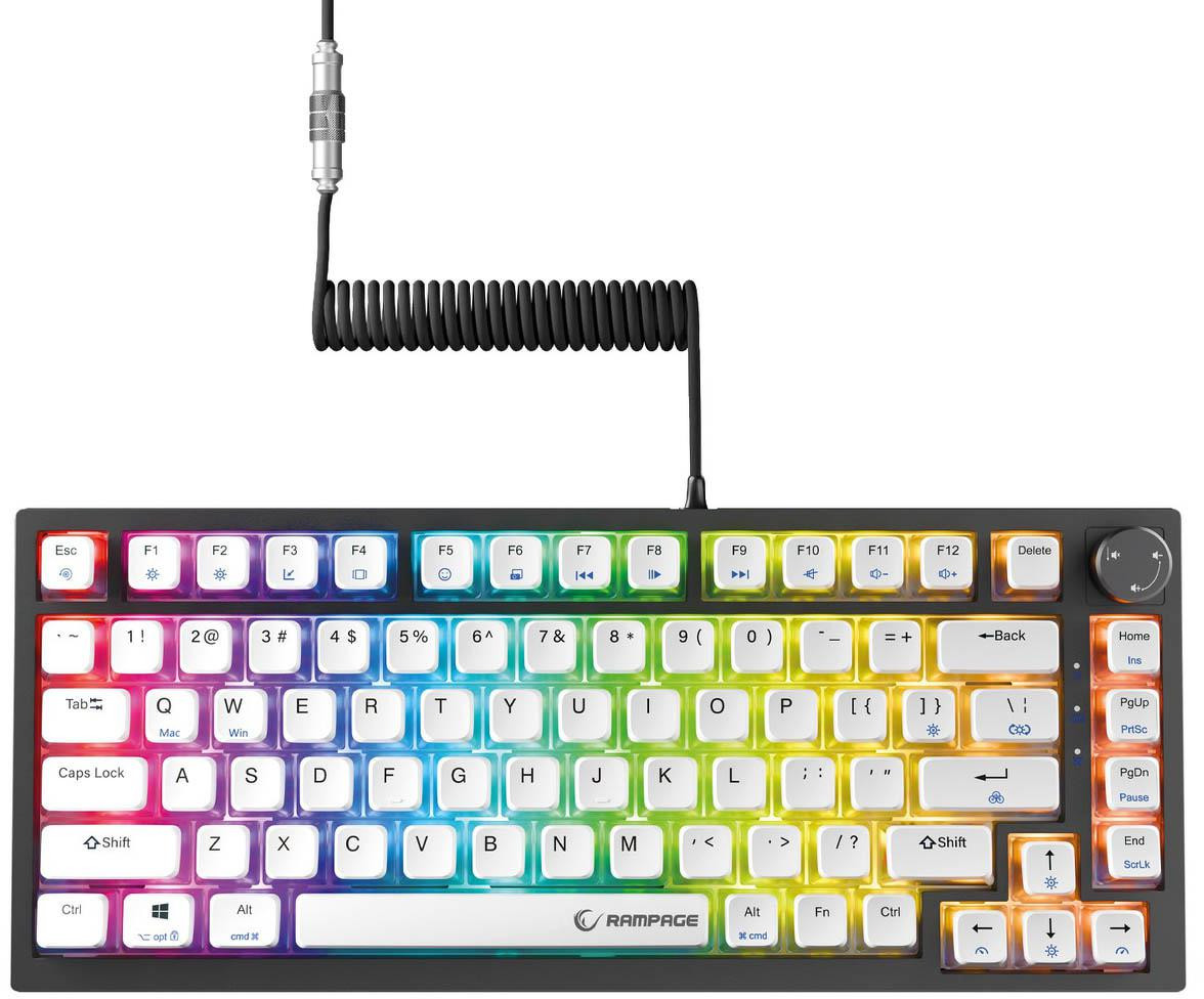tastiera cablata con filo Rampage Zenith Pro 8000Hz, Hall Effect, RGB, Gateron KS-20, nera