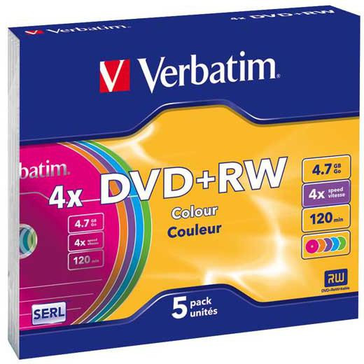 scheda DVD+RW Verbatim Slim Color ( 5 pz )