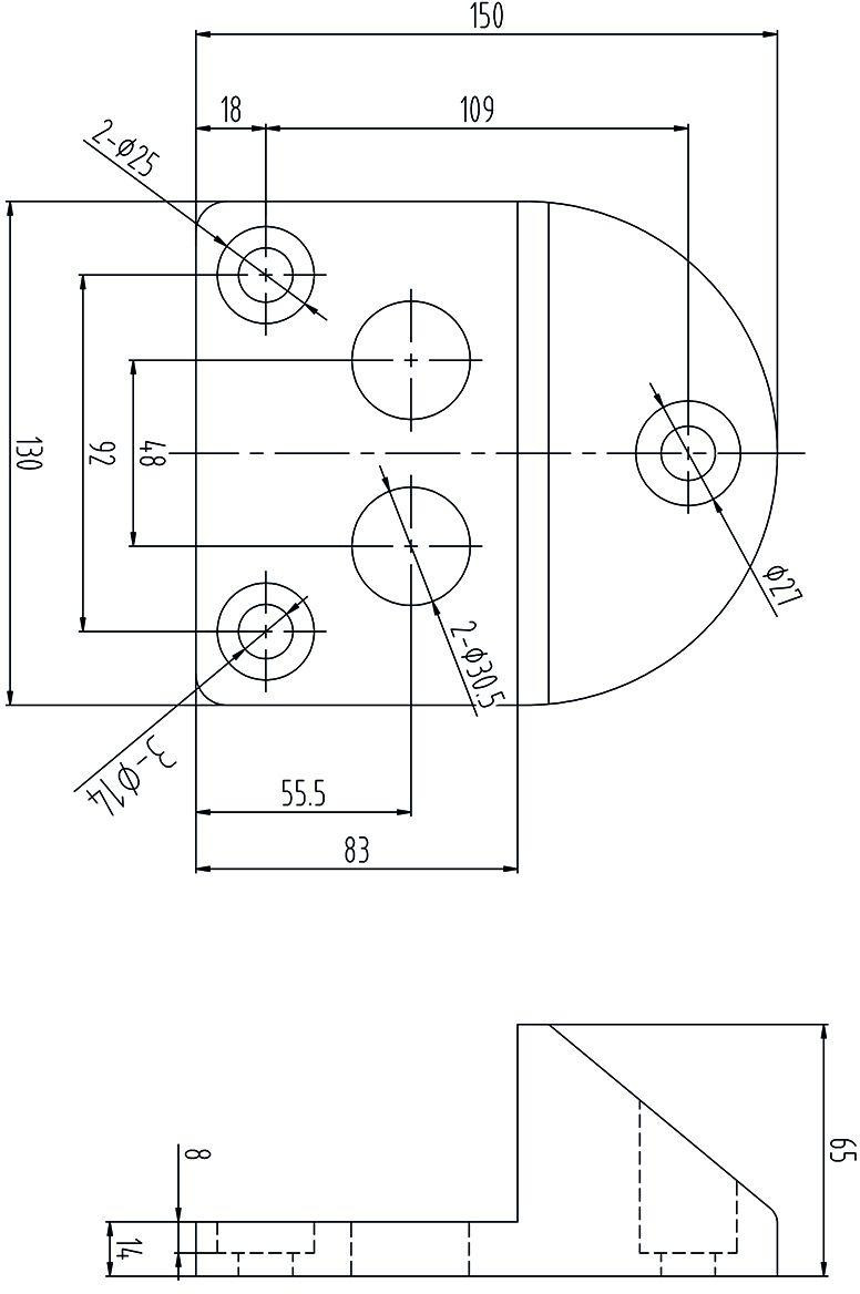 Przykręcany stoper do bramy PSG 61.191 (130x150/H65) powlekany gumą