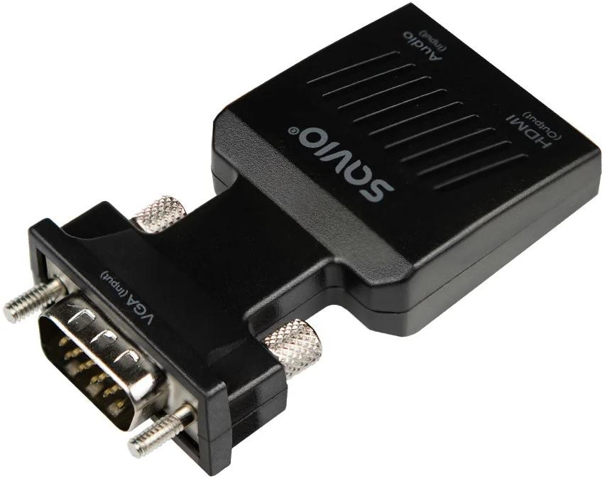 Savio Convertitore video da VGA verso HDMI con audio, Audio, Full HD, CL-145