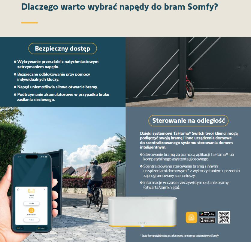 Zestaw Somfy Elixo 3S+ M IO Standard Pack do 600kg bram przesuwnych