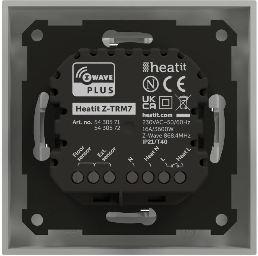 Heatit Z-TRM7 White RAL 9003 termostat Z-Wave podłogówka 3600 W 16 A z pomiarem mocy Heatit Z-TRM7 White RAL 9003 termostat Z-Wave podłogówka 3600 W 16 A z pomiarem mocy