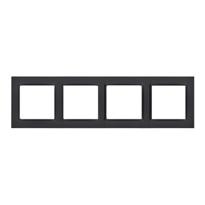 contatto SIMON 10 nero MAT Placca / Cornice di finitura 4X